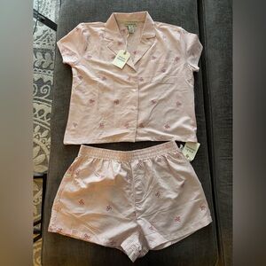 Striped Pink Bows Pajama Set